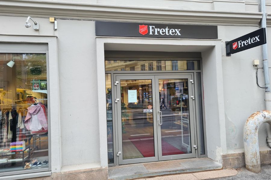 Utenfor lokalene til Fretex Majorstuen