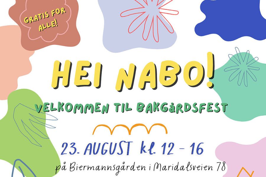 Plakat med informasjon om Bakgårdsfesten i regi av Hidden Gem