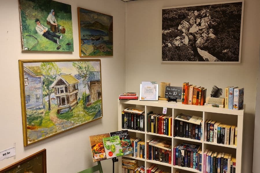 bøker og kunst hos ombruksbutikken ada oslo