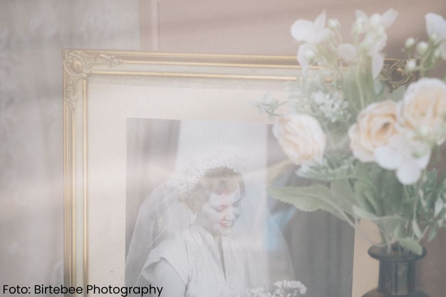 Et eldre bilde av en brud på Helena Vintage