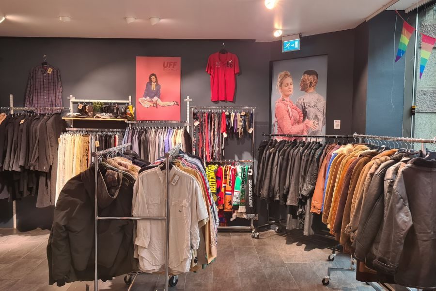 herreavdeling med vintageklær hos uff majorstuen