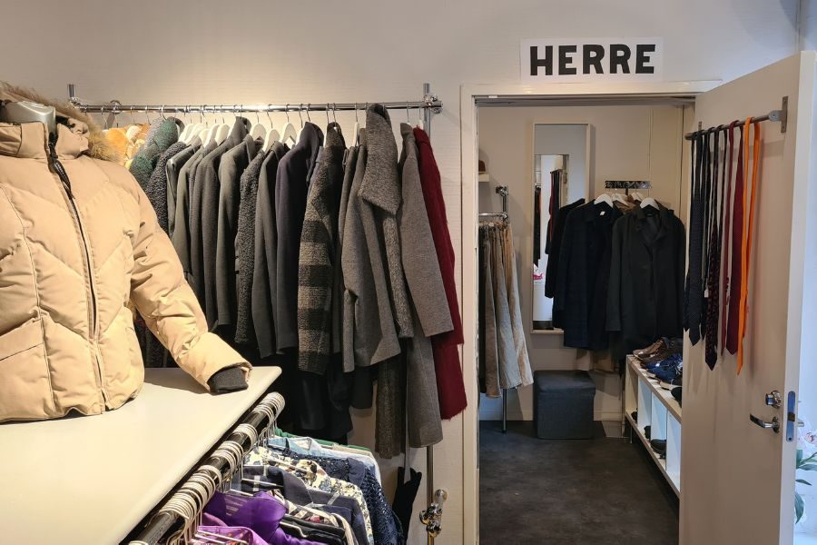 inngang til herreavdeling hos usato second hand på røa