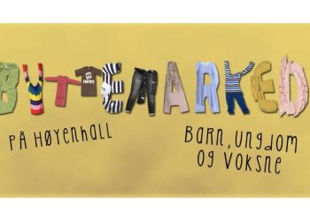 Plakat for byttemarked på Høyenhall Vel