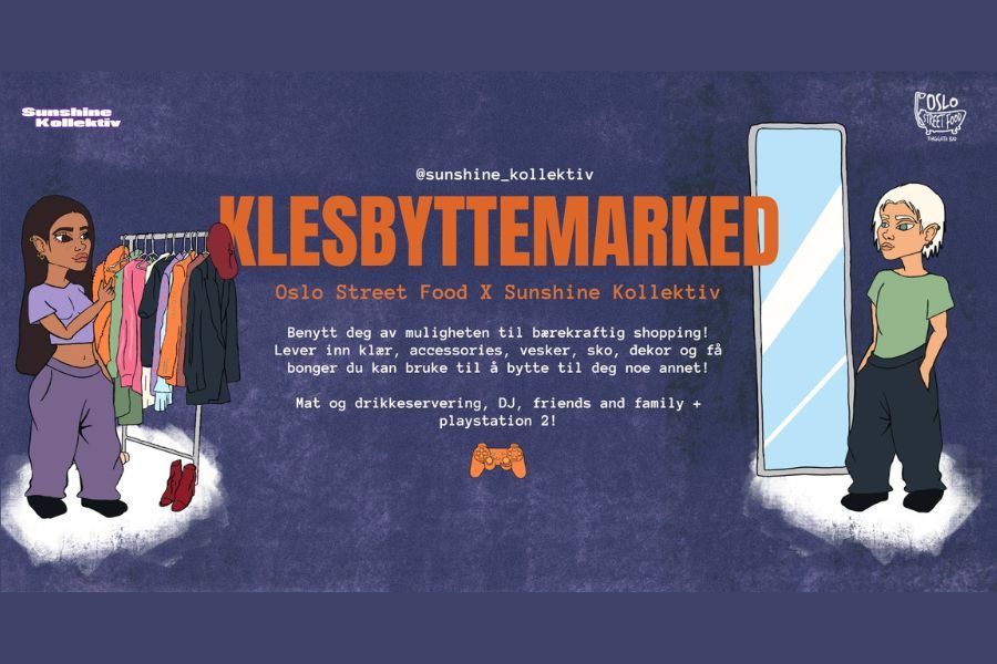 plakat for klesbyttemarked på oslo street food plakat for klesbyttemarked på oslo street food