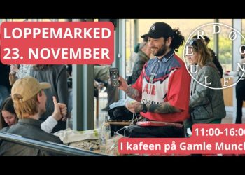 Plakat for loppemarked på Gamle Munch på Tøyen i regi av Døgnfluer