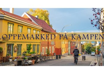Plakat for loppemarkedet på Kampen skole