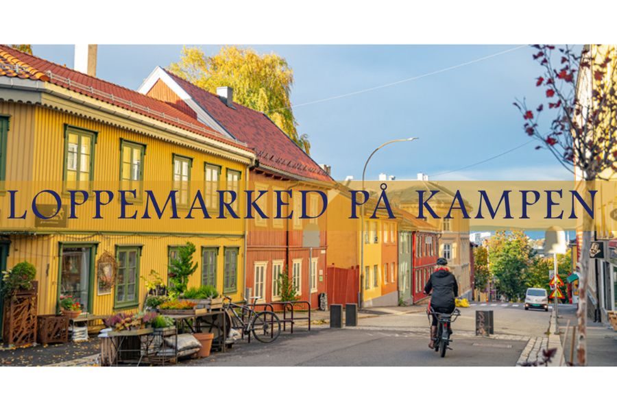 Plakat for loppemarkedet på Kampen skole