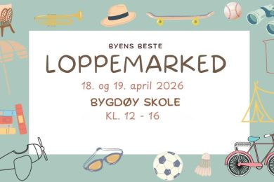 Plakat for loppemarkedet på Bygdøy skole