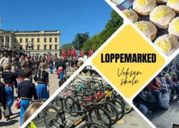 plakat for loppemarkedet på voksen skole