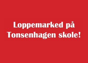 plakat loppemarked på tonsenhagen skole