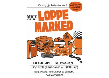 Plakat med informasjon om marked på Bryn skole