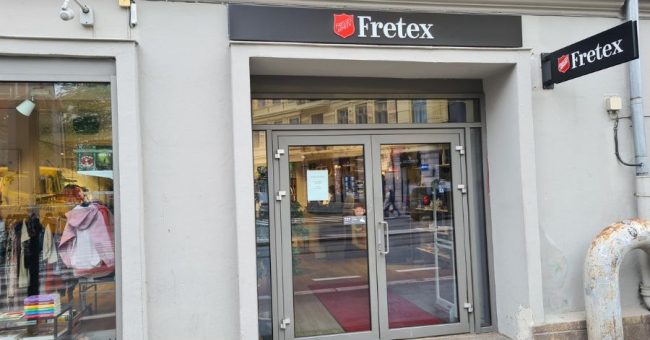 Utenfor lokalene til Fretex Majorstuen